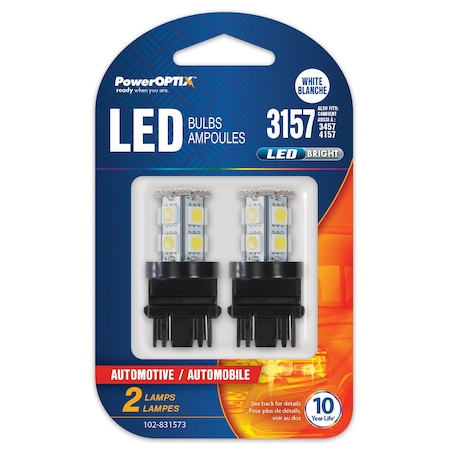 Poweroptix Mini LED Bulb 3157 White 2/cd, PK2 102-831573